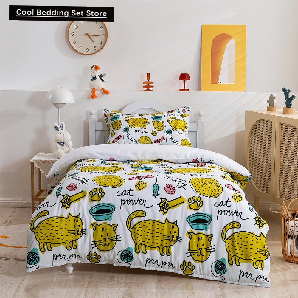 Comforter Cartoon Animals King Queen Lion Giraffe Crocodile Bedding Set For Kids Boys Wildlife 2/3Pcs Polyester