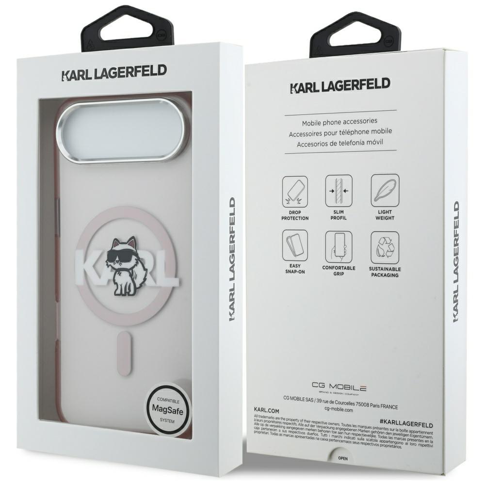 Karl Lagerfeld IML Choupette Sketch Logo MagSafe Case for iPhone Air Pink