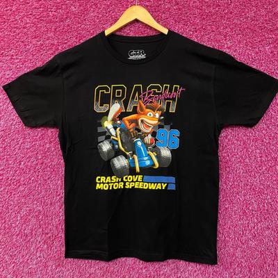 T-Shirt Crash Bandicoot Motor Speedway Videogioco Retrò
