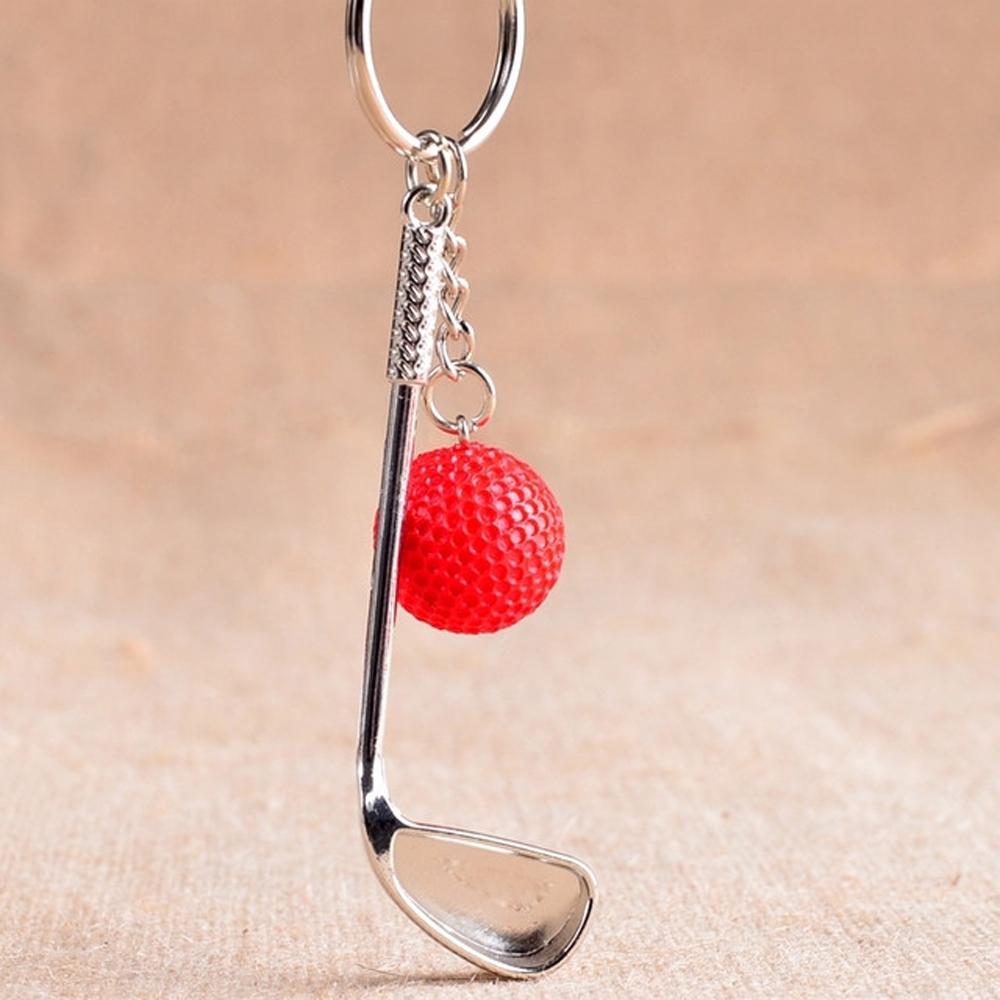 For Gift Car Key Chain Jewelry Metal Keychain Mini Golf Racket Golf Ball Key Chain Ball Pendant