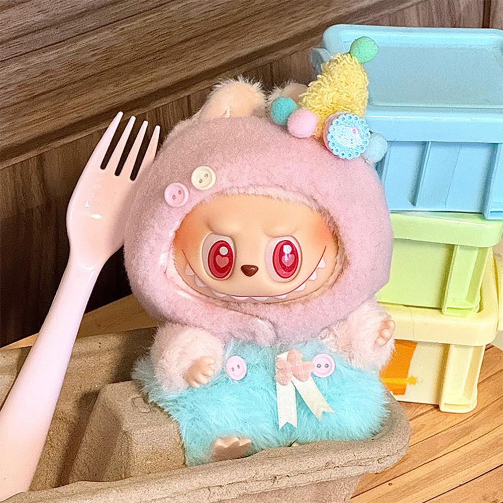 For 17cm Labubu Doll Clothes Fashion Clothes Jumpsuits Doll Clothes Color Match Dress Dolls Accessories Cute Decoration Little Clothes