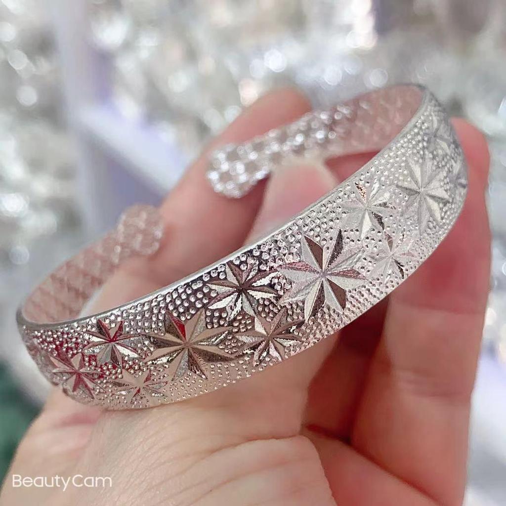 Bransoletka z gwiazdkami posrebrzana na Walentynki dla kobiet - Modny prezent w stylu Douyin dla przyjaciółki
