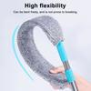 Dust Brush with Washable Cloth Long Rod Feather Cleaner Adjustable Handle Gap Dust Removal Brush Retractable Dust Collector