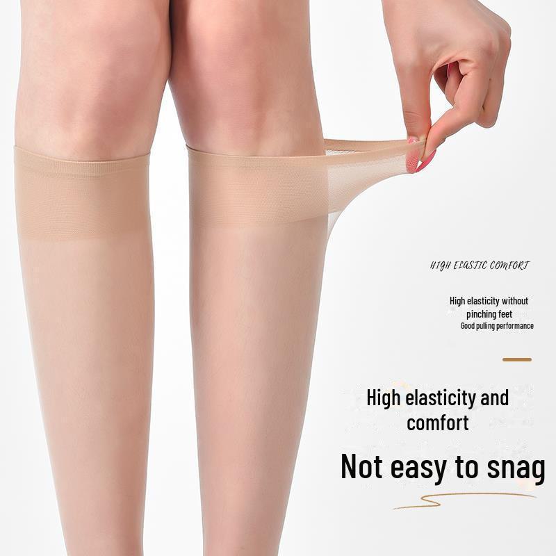

2024 Spring Women s Crystal Beauty Anti-snag Mid-tube Non-slip Calf Socks 1 pair