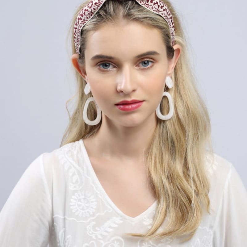 LALA Ethnic Imported Lace Hairband L-Wine