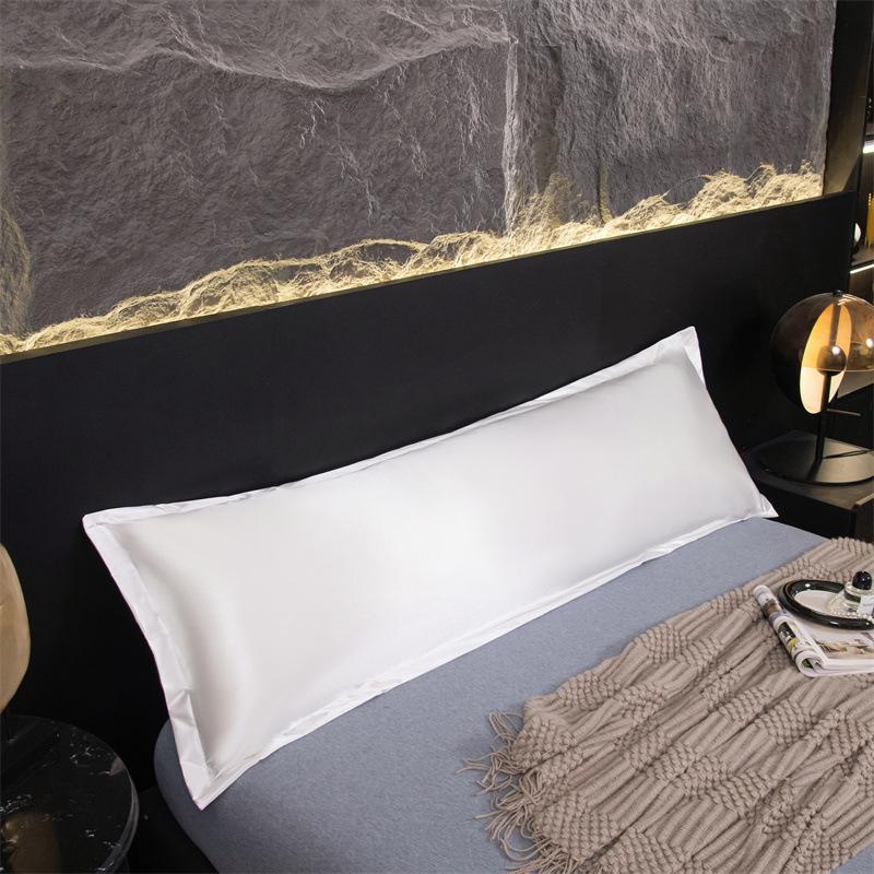 2pcs Summer Ice Silk Waterproof Long Pillowcase Couple Long Pillow Cover Inner Pillow Case The pillow core is only displayed
