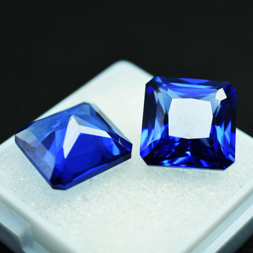 19.60 Ct Natural Blue Sapphire Certified Square Cut Gemstone Jewelry Making