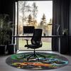 Truck Printed Round Rug Carpet Chair Rug Area Rug Entryway Doormats,for Office Chair Living Room Bedroom Kitchen Room.