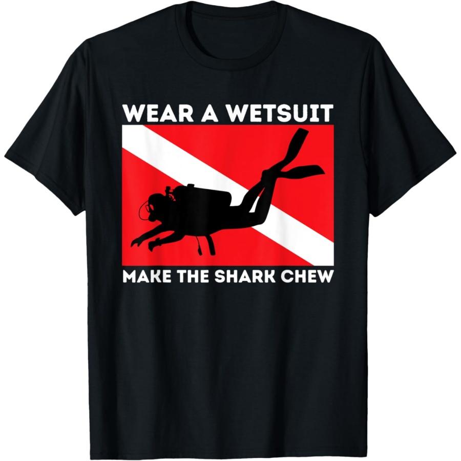 Надень гидрокостюм, заставь акулу жевать - Футболка для дайвинга и дайвера XXXXXL чёрный
