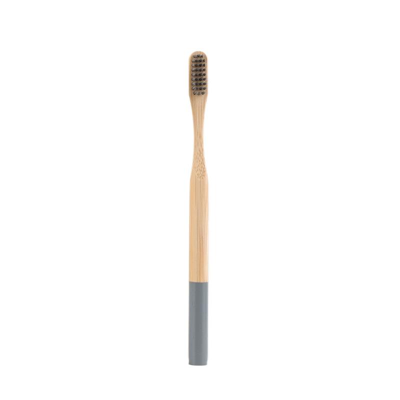 Custom Logo and Packaging Color Painted Round Handle Adult Soft Bristle Eco Biodegradable Bamboo Toothbrush