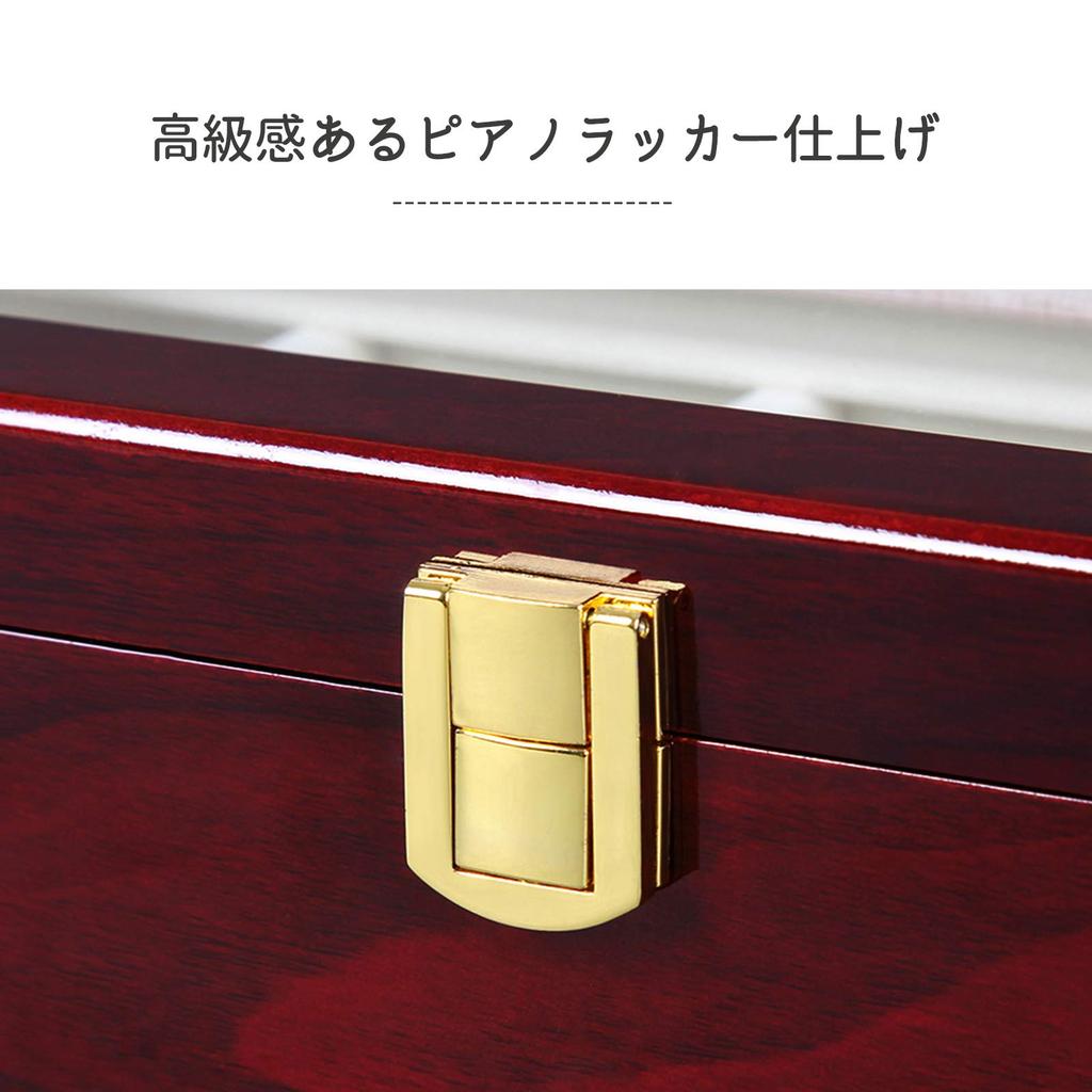 SONGMICS Watch Storage Case for 5 Made of Wood with Transparent Luxury Watch Christmas Collection Watch Watch Accessory Piano Lacquer Gift JOW005C01