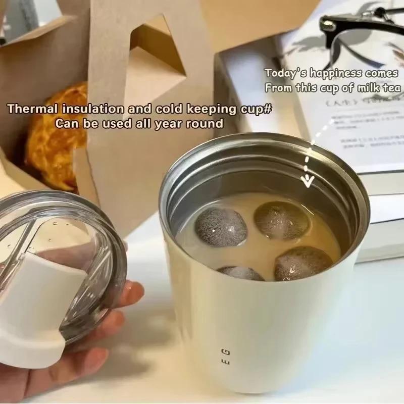 Tazza Termica da 320ML Tazza da Caffè Bianco Latte Bottiglia d'Acqua Isolante per Auto Borracce Sottovuoto in Acciaio Inossidabile da Viaggio Bollitore da Bevande