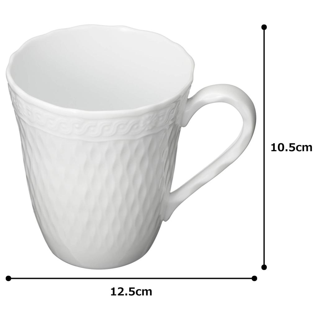 Noritake Cher Microwave and Dishwasher Fine Porcelain Mug, 420cc, Blanc, Safe, (Premium White), T94857/1655