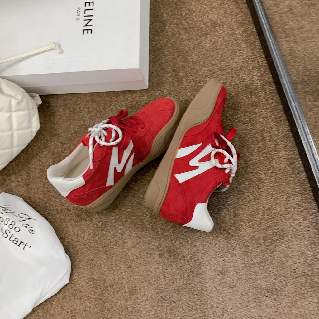 Scarpe da ginnastica retrò tedesche con rialzo per donna, nuove per la primavera, abbinamento di colori in pelle, scarpe sportive versatili, casual, scarpe Forrest Gump