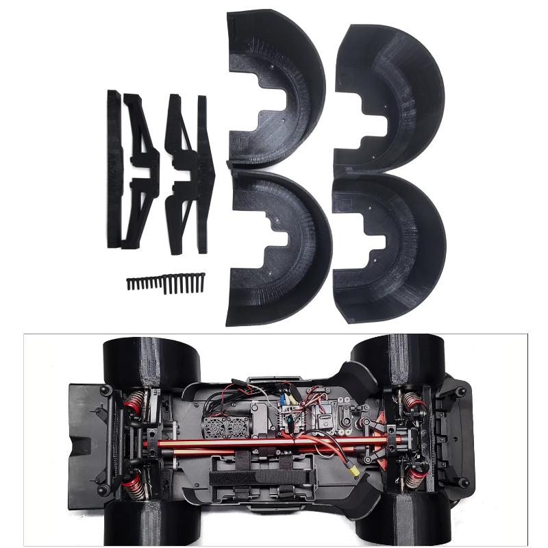 1 Set For Mjx 7303 Hyper Go 1/7 Rc Car C3 Rc Car Off-Road Truck Upgrade Simulation Front Rear S Lining