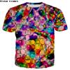 Men's T-shirts Colorful Trippy 3D Printed Shirts Summer Fashion Psychedelic Elephant T-shirts Hip-hop Prints Shirt