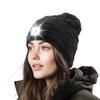 Chapéu de farol luminoso LED inverno quente boné de malha noite esportes ao ar livre caminhadas pesca farol brilhante moda boné sem aba