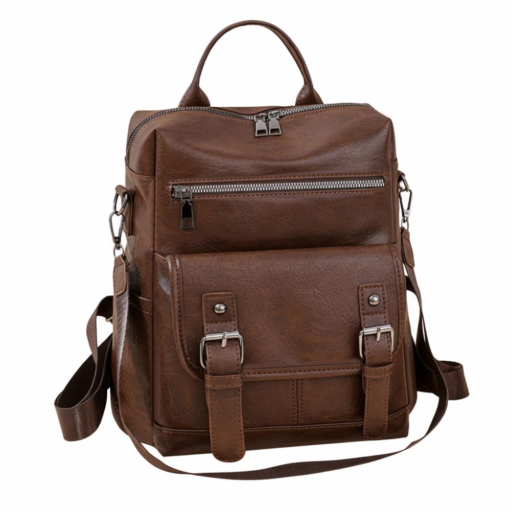 Multifunctional Student School Bag PU Peather Mommy Shoulder Bag Vintage Student Backpack  Women