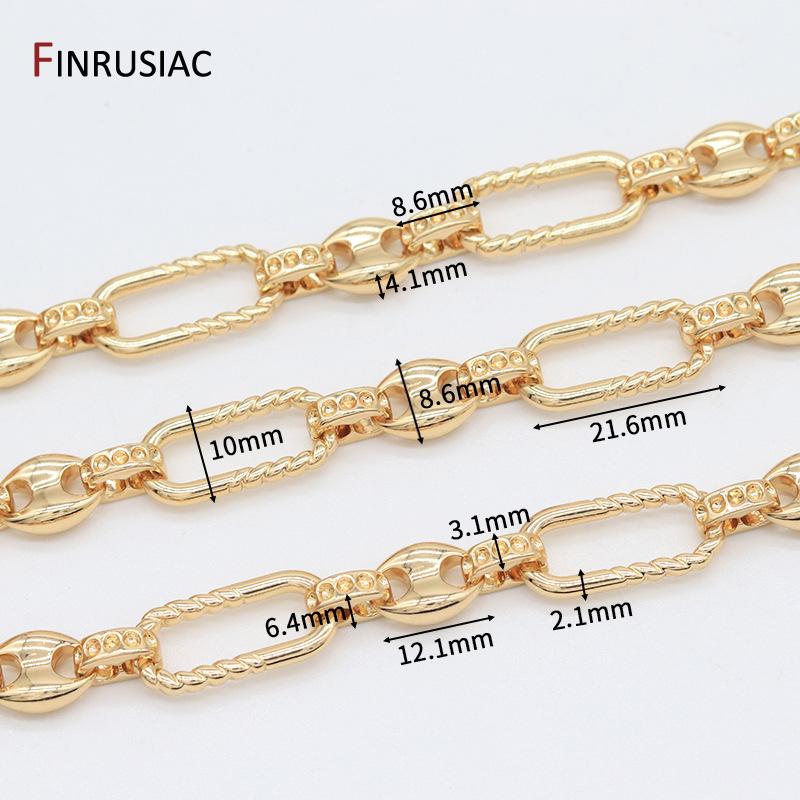 14K Gold Plated Brass Thick Large Heavy Chains For Jewelry Making Supplies,DIY Necklace Bracelet Jewelry Chain Finding
