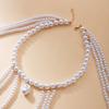 Baroque Style Faux Pearl Pendant Necklace Minimalist Design Body Jewelry  Sweater Accessories