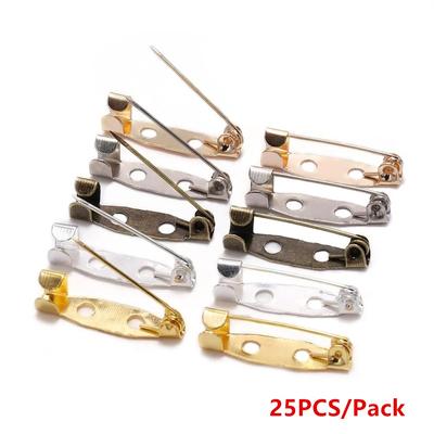 25pcs/Pack 15 20 25 30 35 Mm Brooch Clip Base Pins Safety Pins Brooch Settings Blank Base For DIY Jewelry Making Supplies
