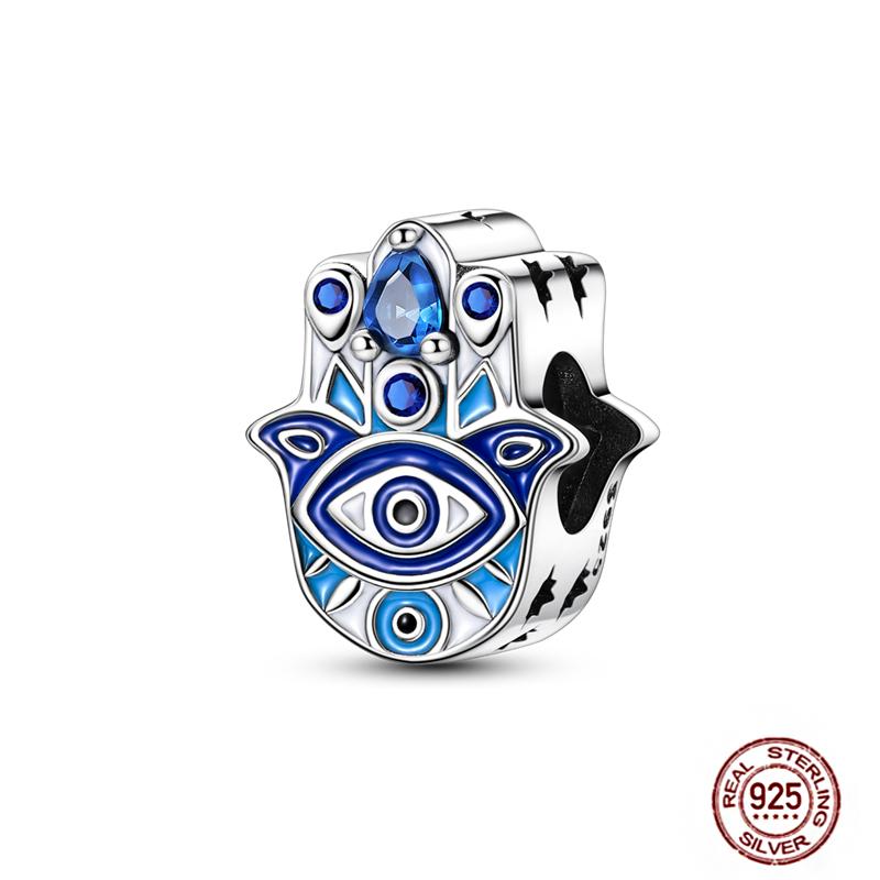 Charms Plata De Ley 925 copper Original Devil's Eye Perfume Bottle Bow Silicone Spacer Beads Women Bracelet DIY Zircon Pendants