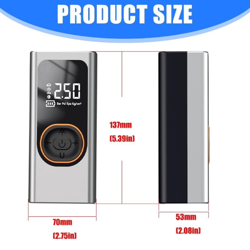 Portable Digital Tire Inflator Pump High Efficiency Tire Fast Inflation Easy Storage for Car Starting Device Maintenance