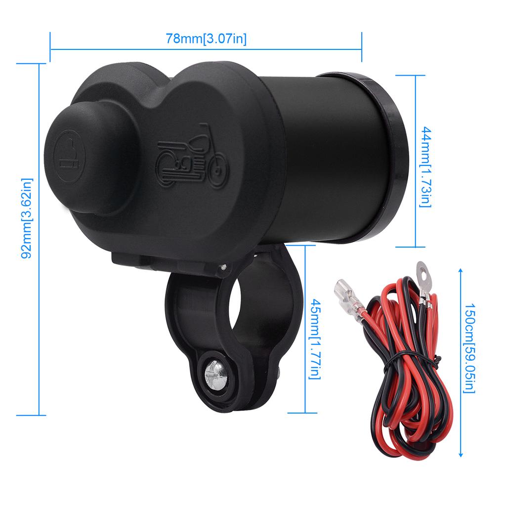 Brichetă cu încărcare rapidă de mare viteză de 3,0 A Priză pentru încărcător USB dublu Suport pe ghidon pentru motociclete pentru telefoane mobile/tablete