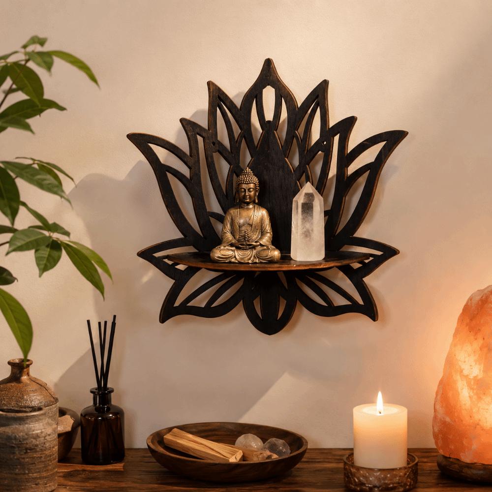 Hollowed Out Flower Wall Shelf Wall-Mounted Display Shelf Decorative Wall Bracket Living Room