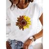 Summer T-shirt Clothing Dragonfly Pattern Printing T-shirt Short-sleeved Top Fashion Casual Ladies Women