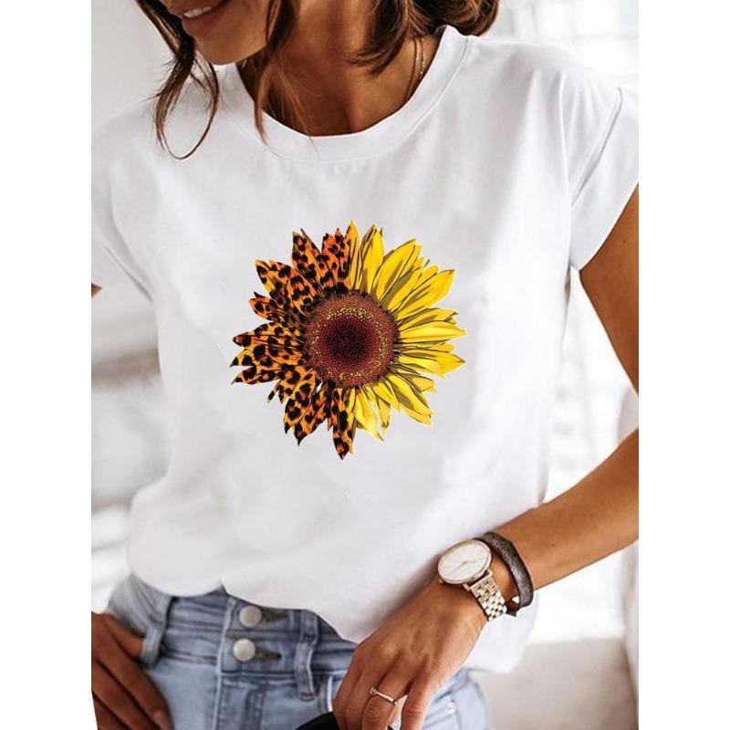 Summer T-shirt clothing dragonfly pattern printing T-shirt short-sleeved top fashion casual ladies women