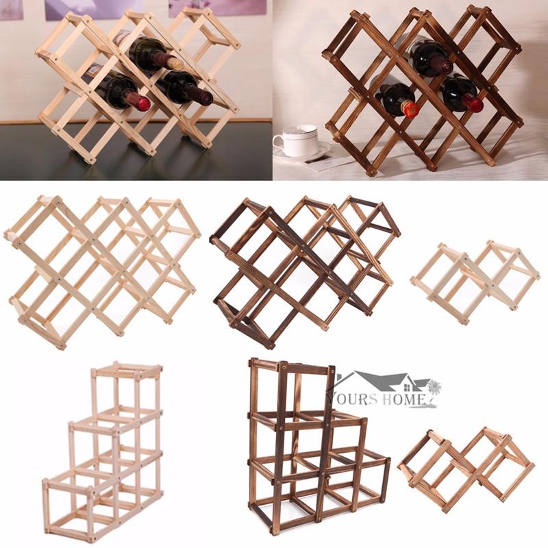 Wooden Red Wine Rack 3/6/10 Bottle Mount Kitchen Holders Exhibition Organizer Barware