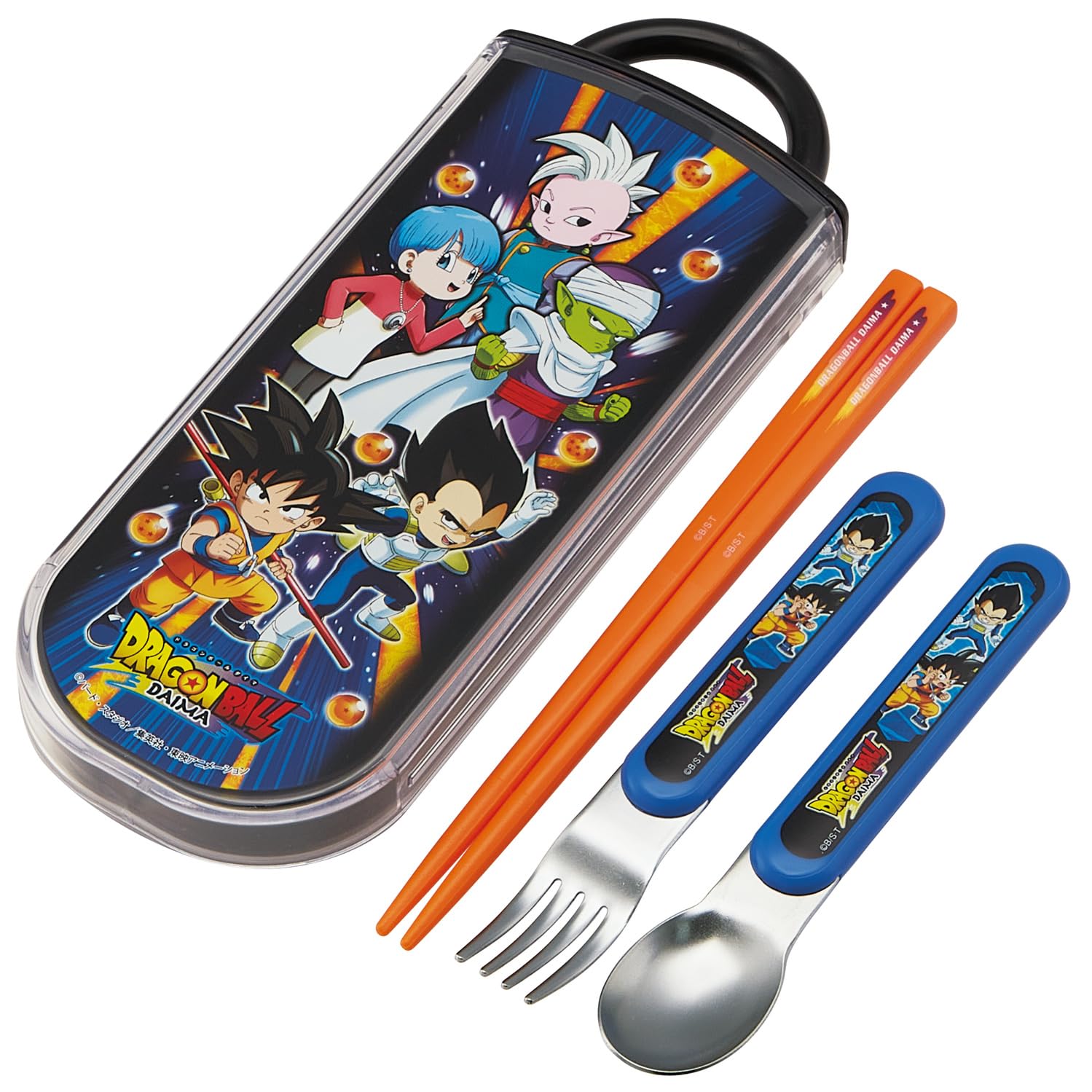 

Skater Bento Trio and Antibacterial Made in Dragon Ball DAIMA TACC2AG69324 Kids Set, Chopsticks, Spoon, Fork, Cutlery, Easy-Open Slide-Open Design,