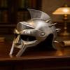 Handcrafted Greek Silver Gladiator Steel Helmet Medieval Warrior Armor Decorative Gift