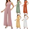 Womens Sleeveless Wide Leg Jumpsuit Sleeveless Wide Leg Overalls High Waist Women'S Jumpsuits
