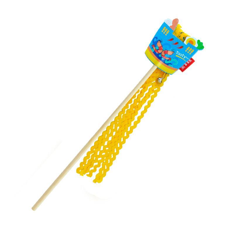 

Cat Teaser Toys Noodles Bite resistant with Bell Cat Wand Toys Wood Pet Cat Toys Interactive Stick Pet Cat Supplies