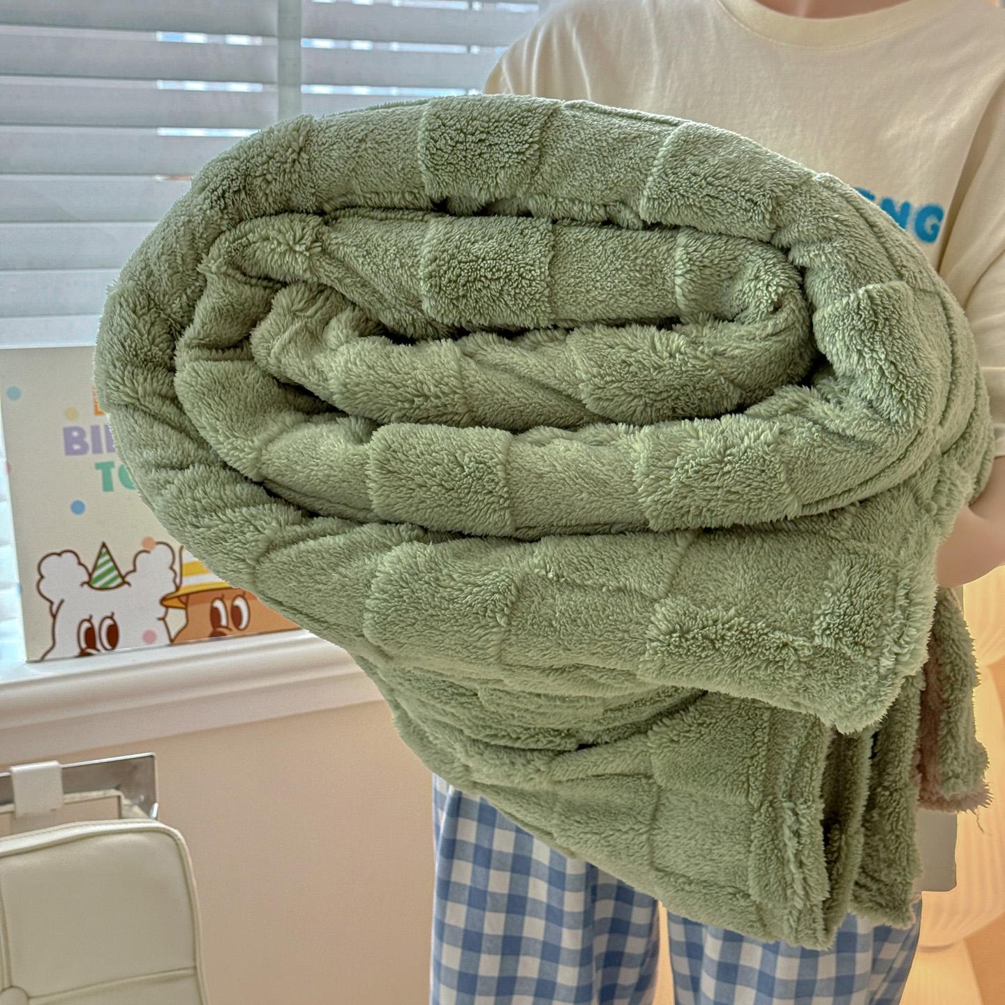 

Ultra Soft Taffeta Throw Blanket Lightweight Multifunctional Plaid for Sofa Bed Napping Cozy Warm Solid Color Blanket All Season 1.0x1.5m Kid Size