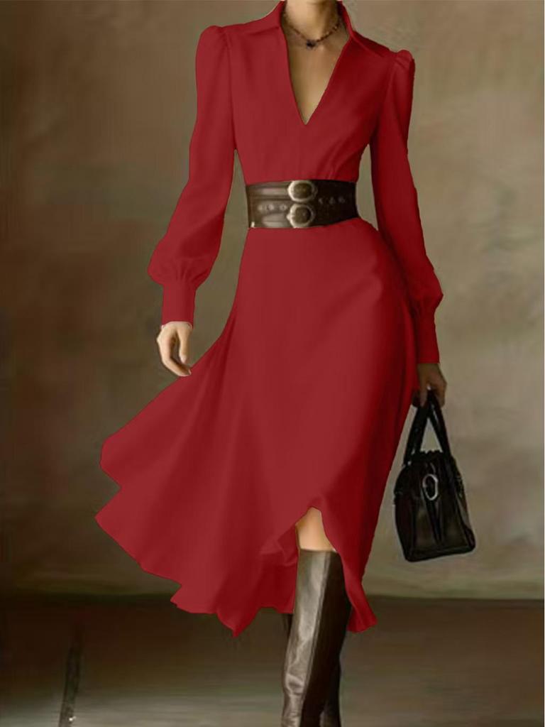 Autumn 2025 Elegant White Waist-Cinched French Formal Dress