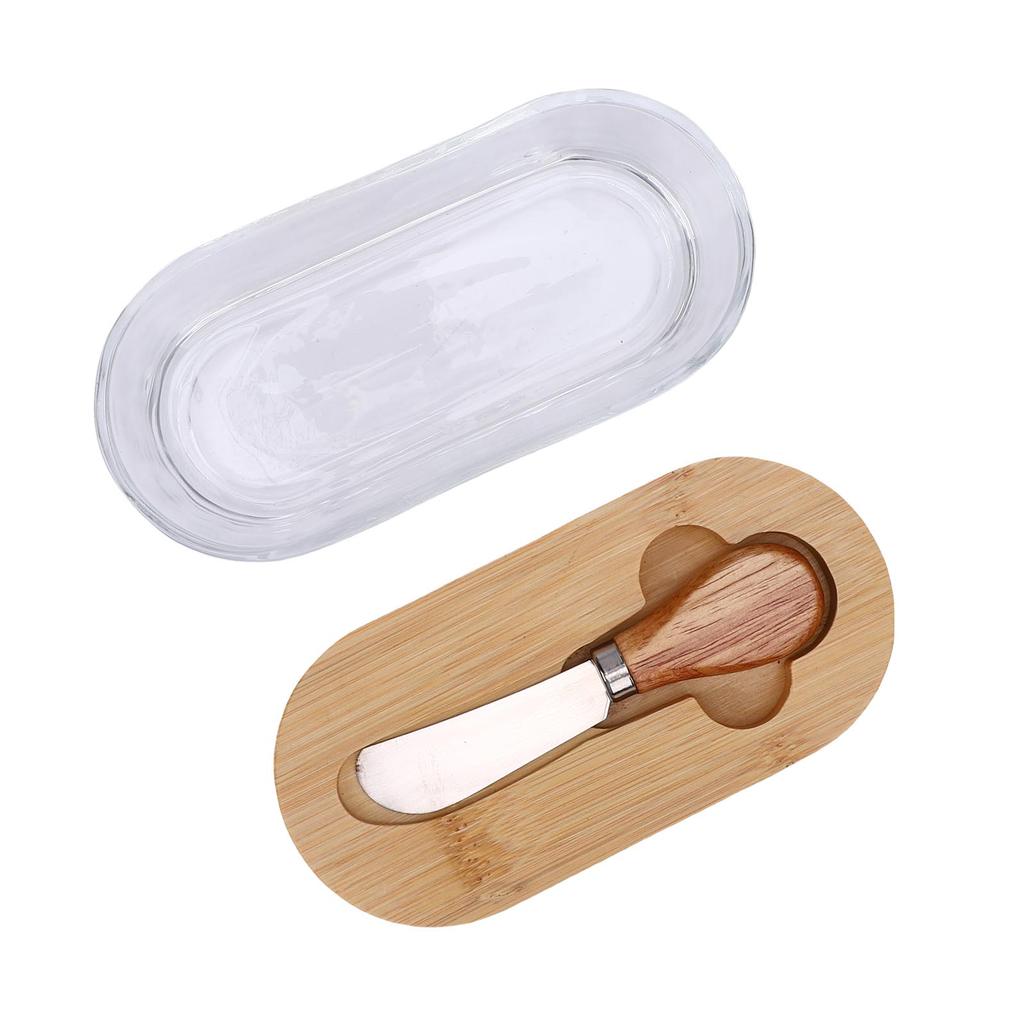 Glass Dish with Lid Airtight for Freshness 300ML Rectangular for Kitchen Countertop Decor