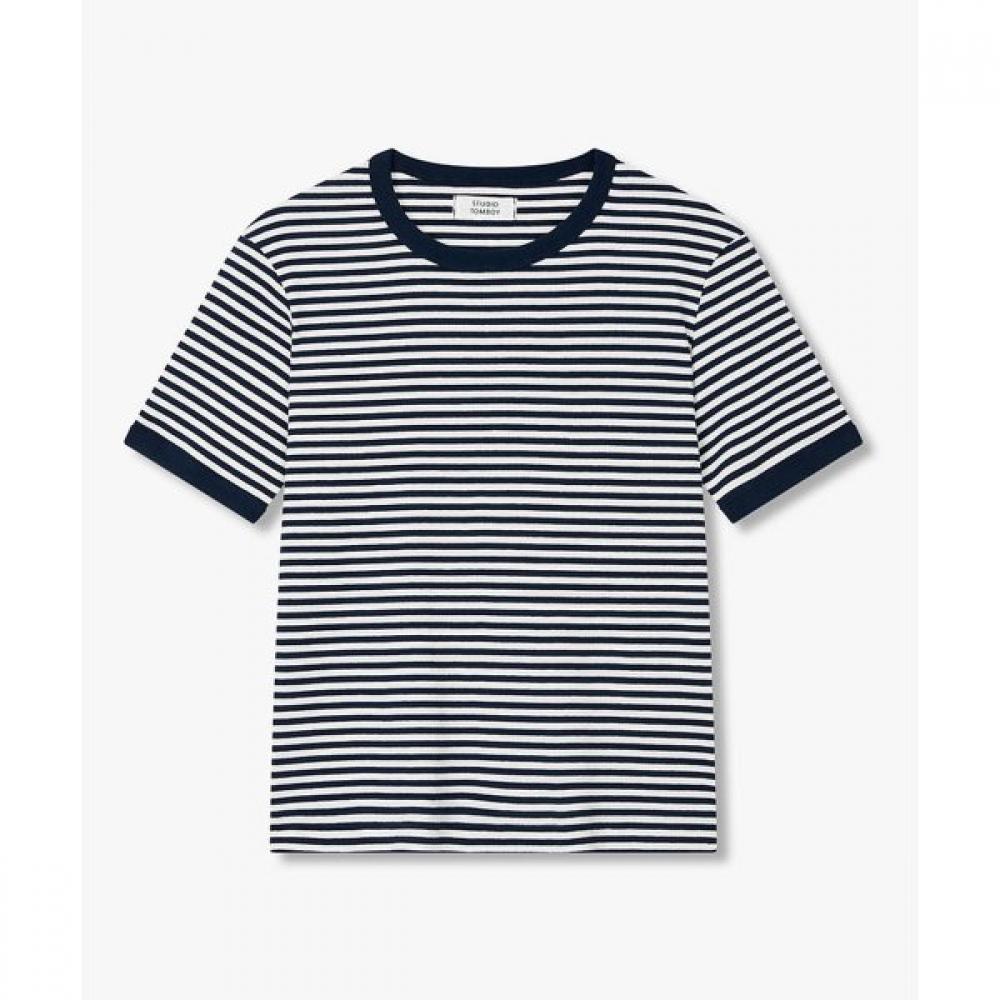 

STudio Tomboy STripe Ringer ShorT Sleeve T shirT 9176222984 navy/OS