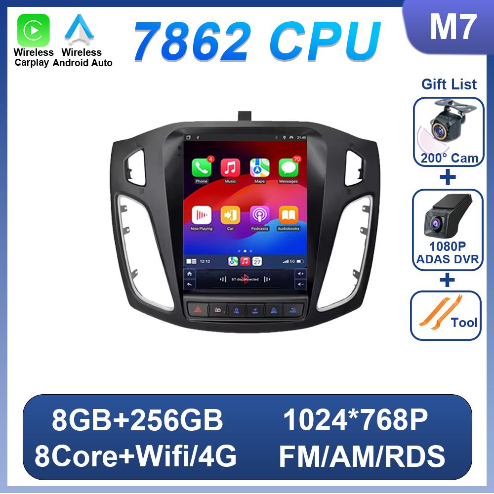 9.7 Inch 8 Core 2 Din Android 14 Car Radio For Ford Focus 3 Mk 3 2011 2012 - 2019 Multimedia Video Playe Carplay Auto Stereo DVD