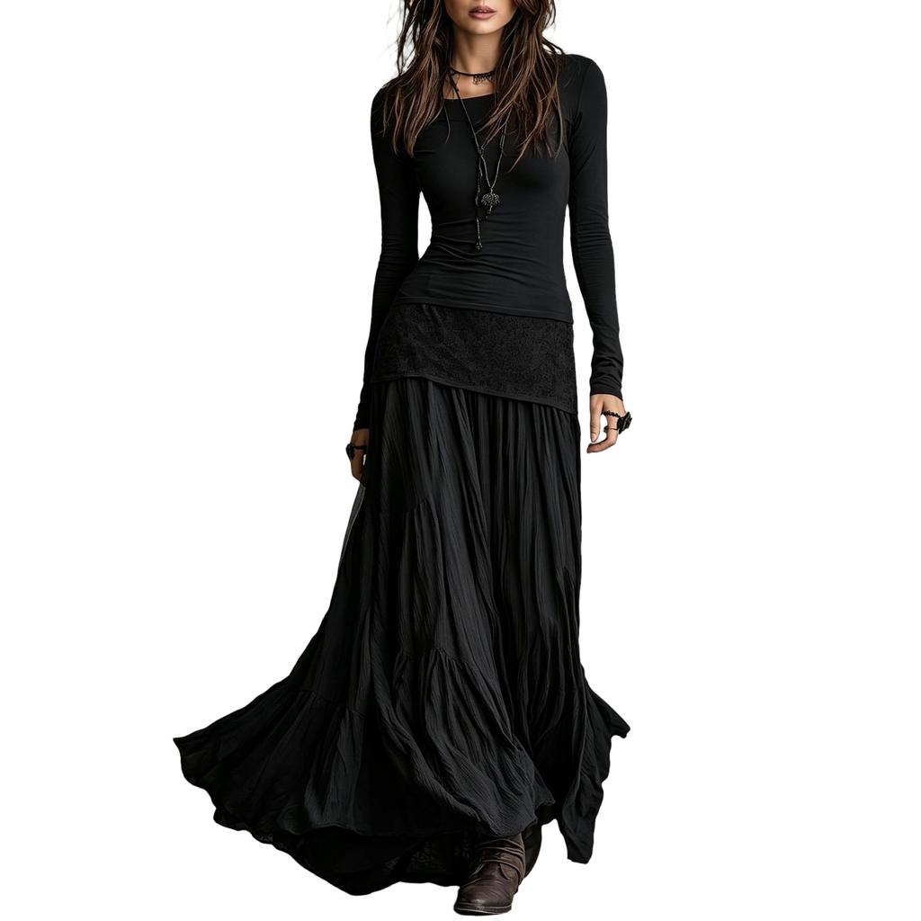 Conjunto de Vestido Maxi Casual de Dos Piezas para Mujer para Vacaciones de Verano