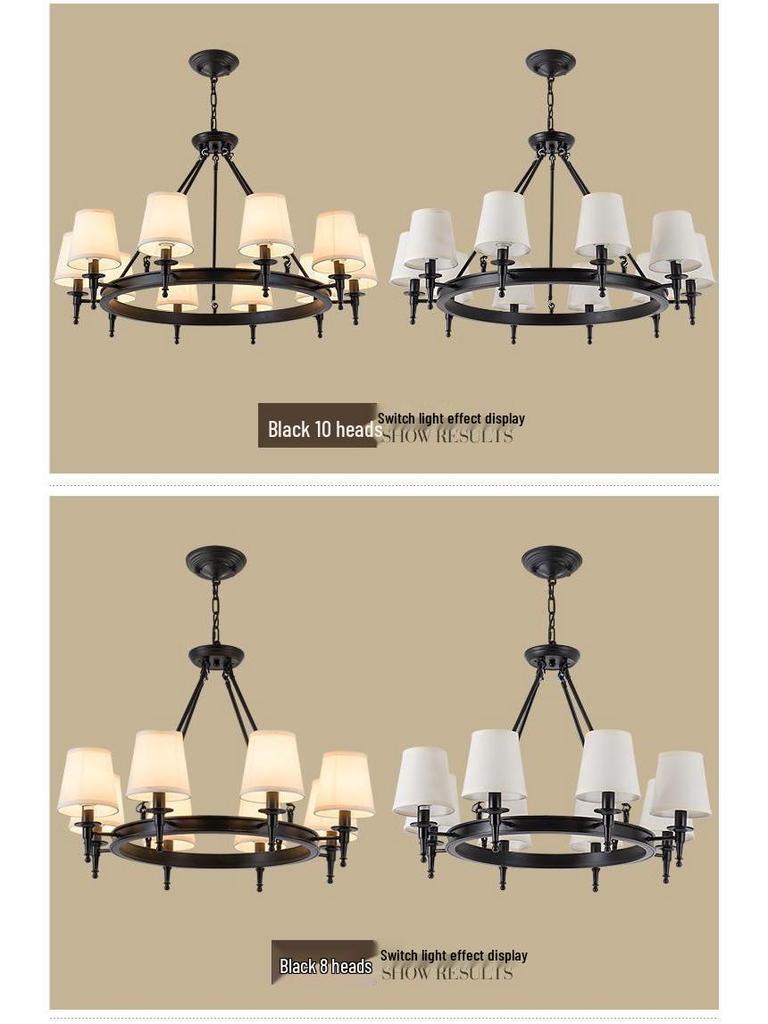 Retro American Minimalist Fabric Pendant Light for Living Room, Bedroom, and Dining Room