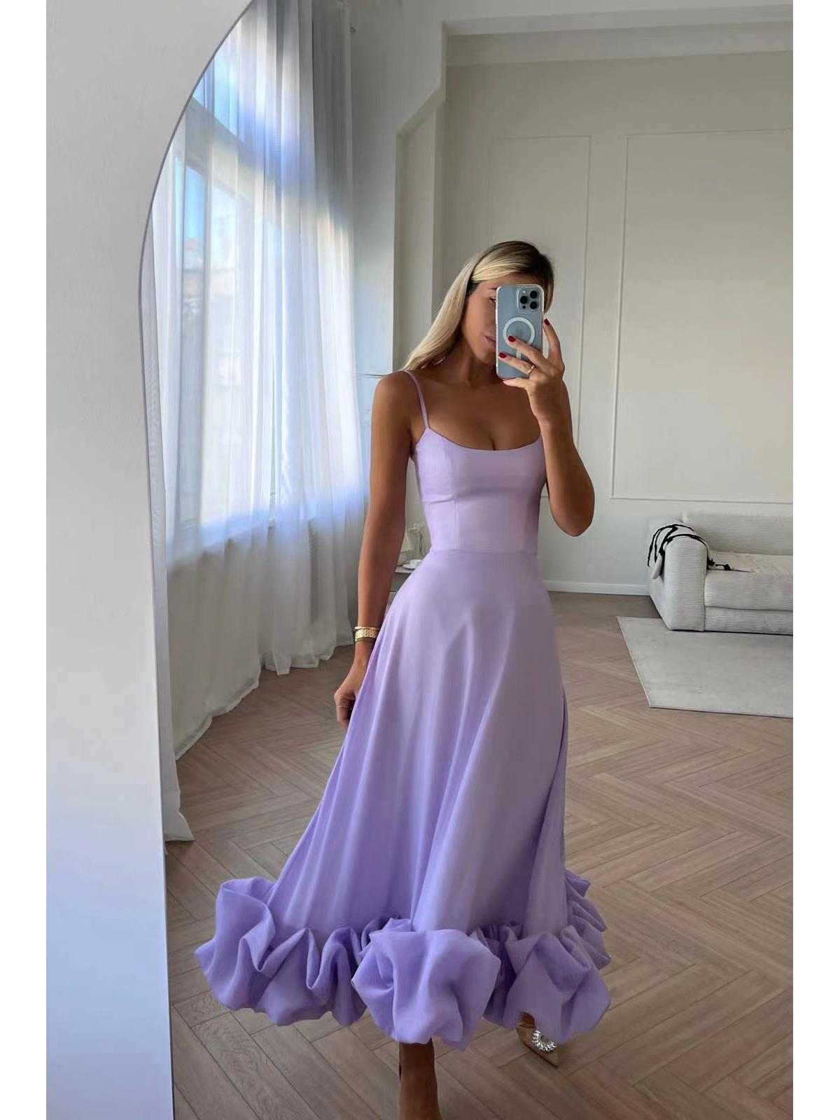 

Платье-трапеция с цветочным принтом и объемными цветами весна/лето 2023 г. M фиолетовый