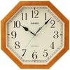 Wall Clock, Radio-Controlled, Wood-Grain Finish, Stepping Second Hand, Nighttime Second Han...