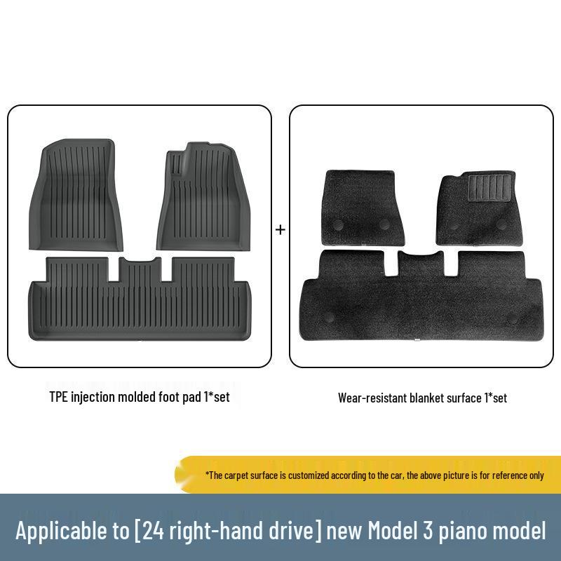 Tesla Model 3 TPE Mats: 24-Piece Right-Hand Drive Set