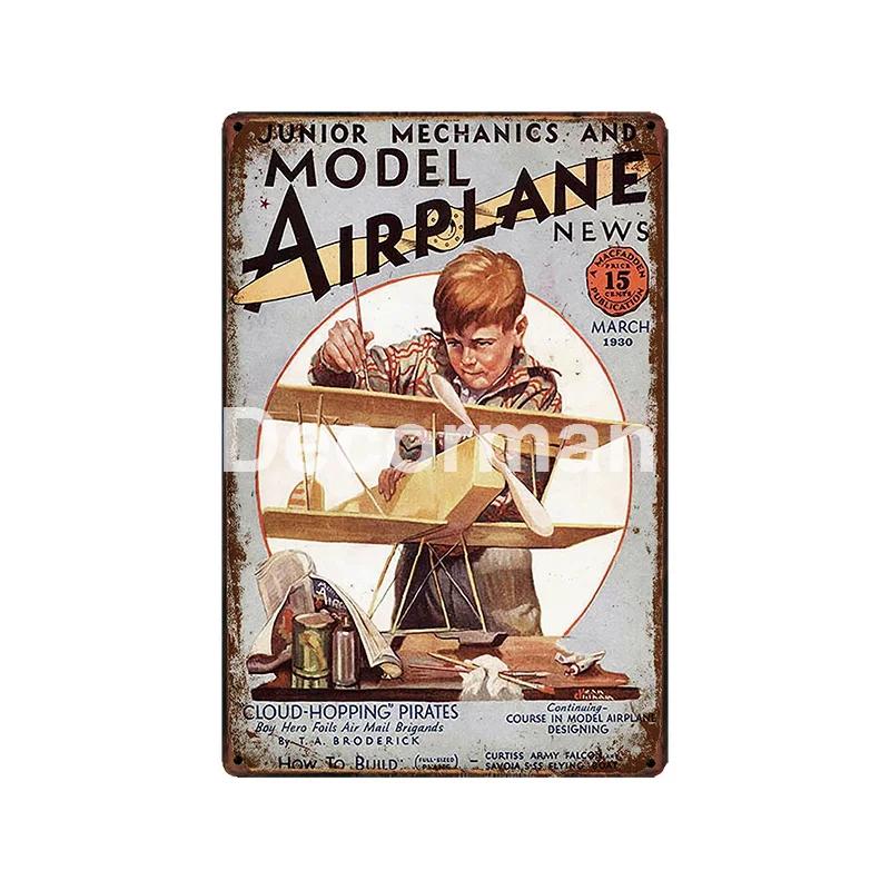 [ DecorMan ] Fighter US ARMY TroopsMetal Signs Airplane Decor LT-1988