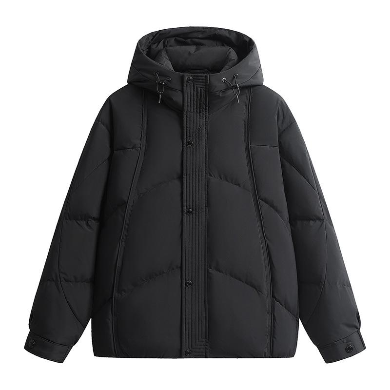 Men's Winter Hooded Windproof Duck Down Jacket - Thick, Warm, High-Quality Outerwear