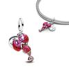 Copper Red Love Series Open Heart Lobster Charm Beads Fit Original Bracelet Trinket For Jewelry Makeing For Women