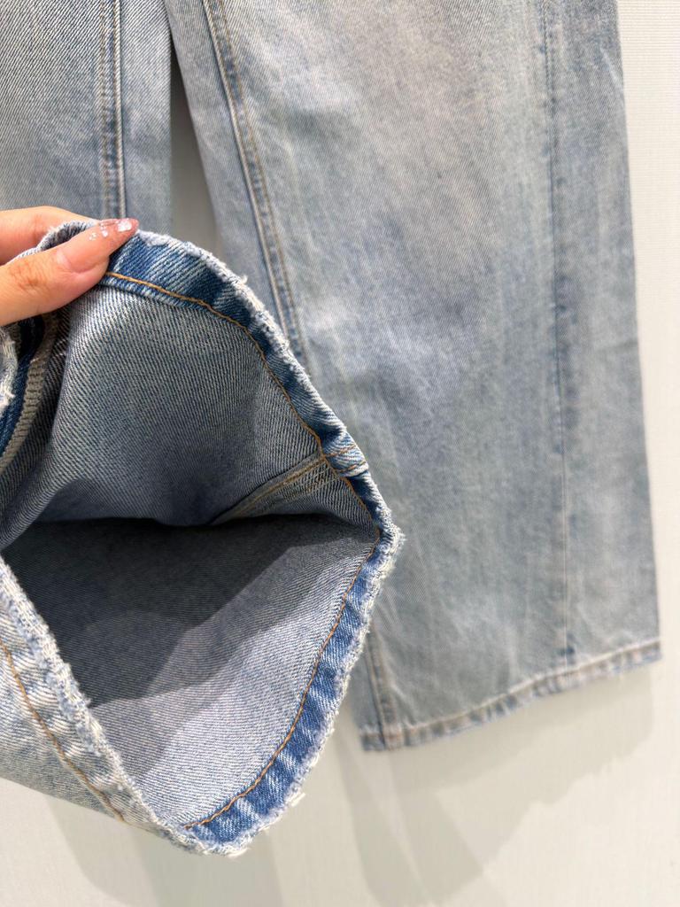 Gradient High-Waist Straight-Leg Denim Jeans for Women - Tummy Concealing, Leg Lengthening, Spring Fashion